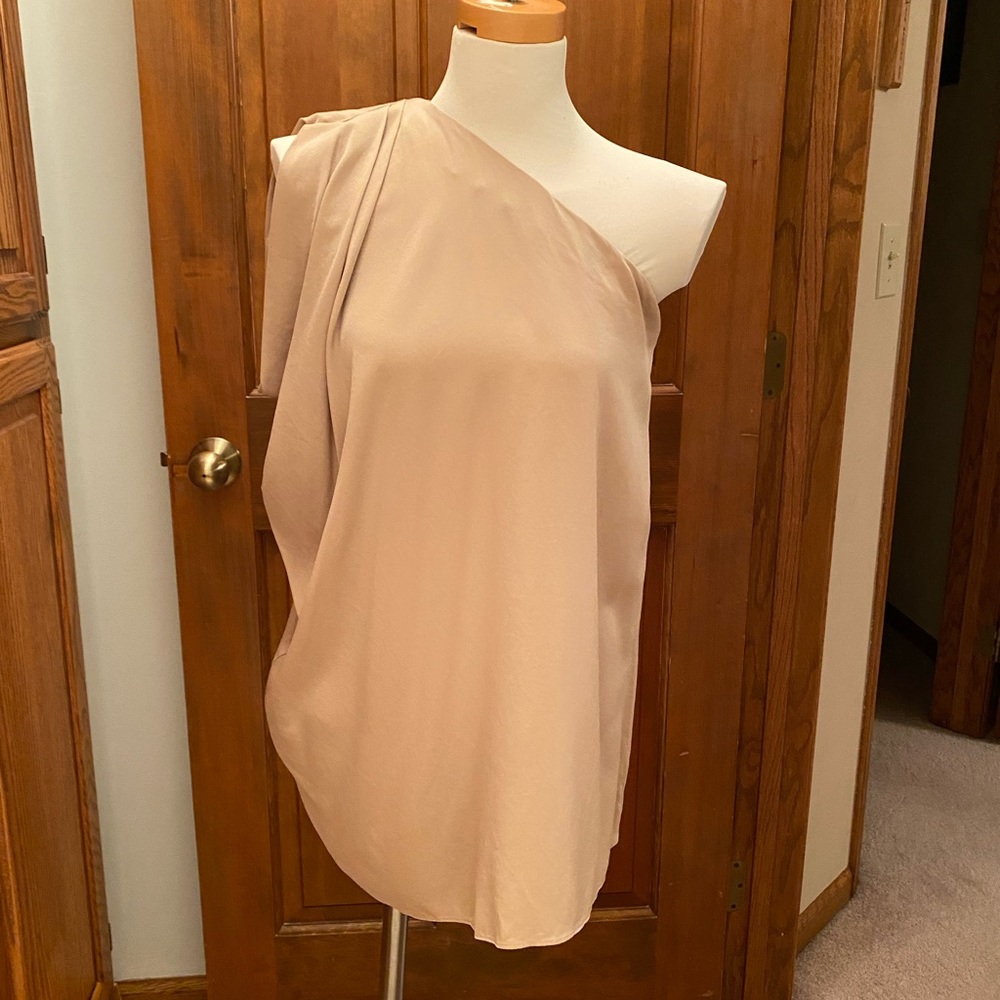 Rachel Zoe one shoulder drape tunic blouse